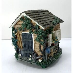 Figi Graphics Resin Music Box Village Potting Shed 1996 Cottage Decor